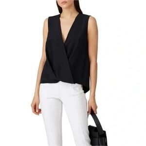 NWT 💕Rag & Bone Victor Sleeveless V Neck Faux Wrap Front Silk Blouse Top |Sz S